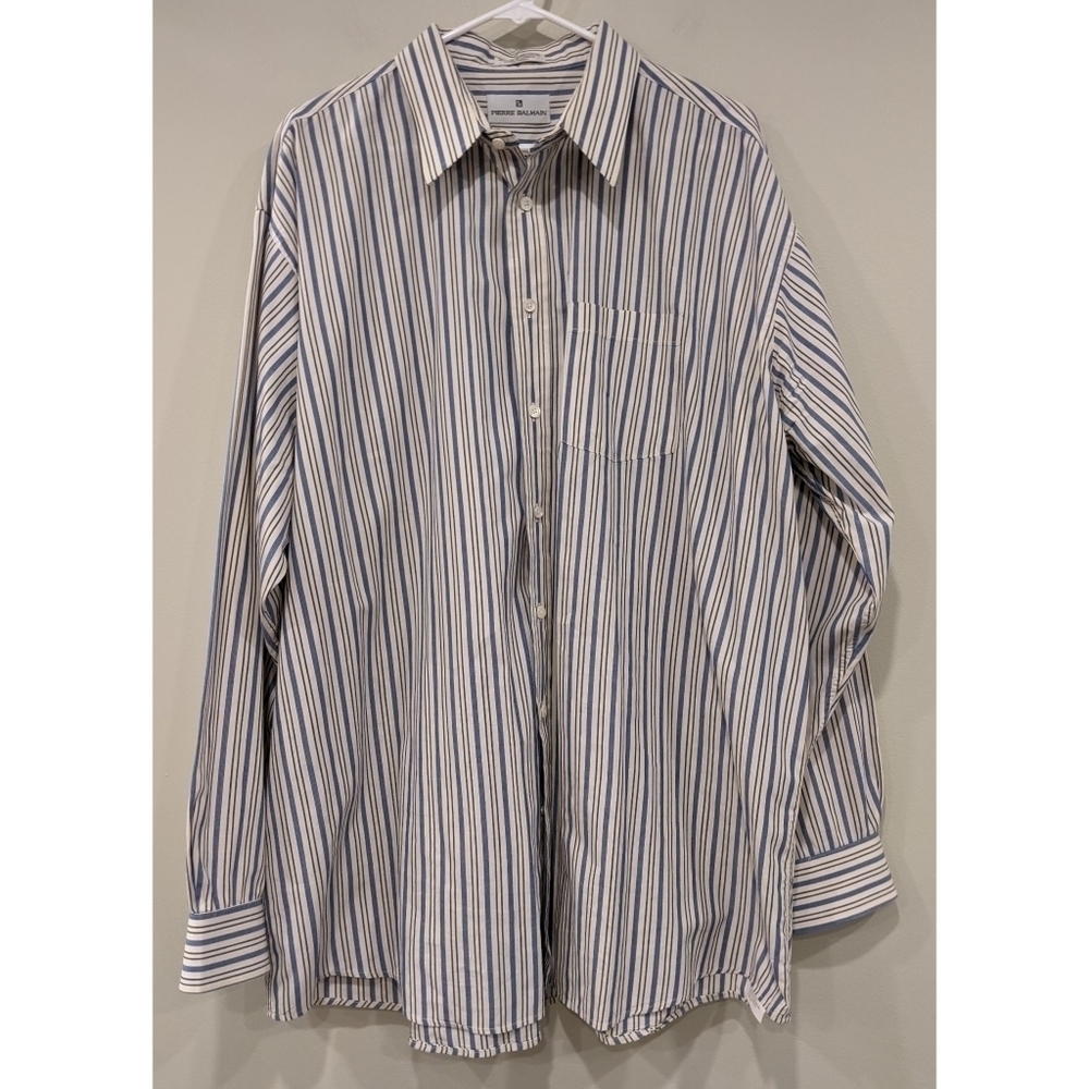 Pierre Balmain Striped Long Sleeve Button Down